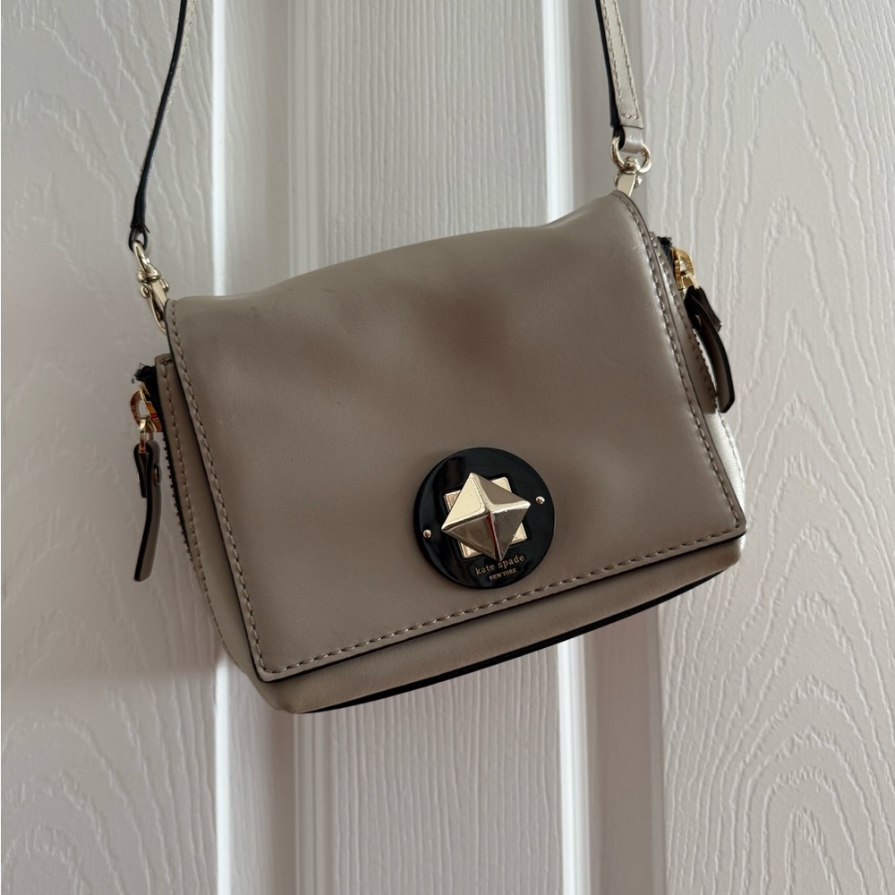 Kate Spade Taupe Crossbody Bag with Black Accent